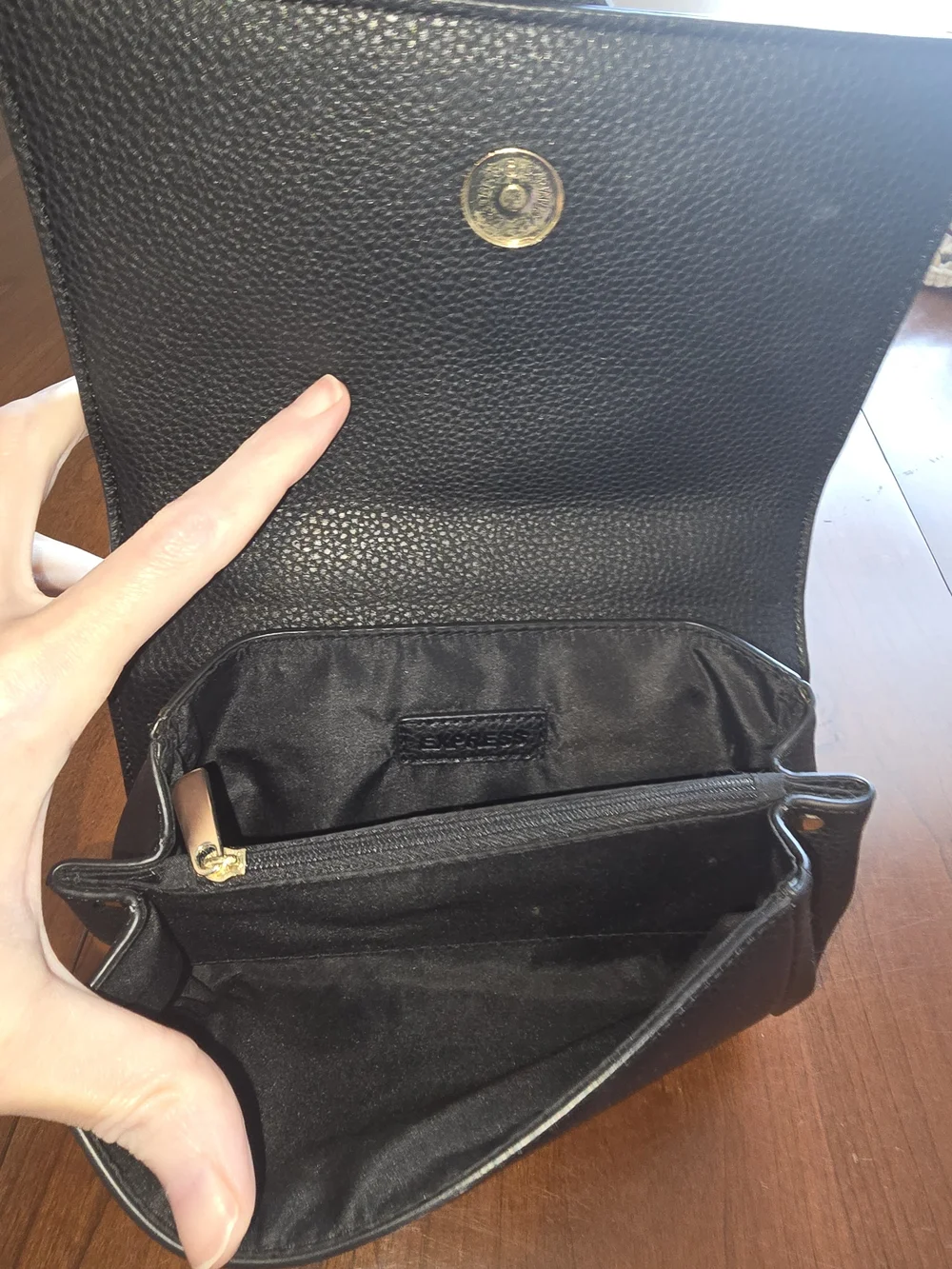 Express Black Leather Chain Shoulder Bag with Gold Snake 🐍Accent, Like New